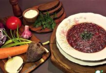 Постный борщ с краснокочанной капустой