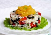 Рисовый салат «Жёлтая роза»