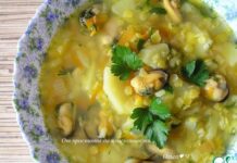 Суп с жёлтой чечевицей и мидиями