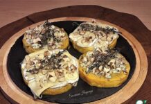 Закуска из тыквы сыра и орехов