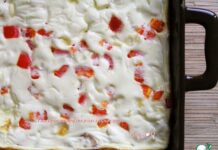 Белковая фриттата с курицей и брынзой