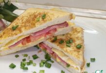 Горячий сэндвич с ветчиной и сыром