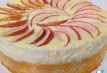 Яблочный пирог с творожным слоем