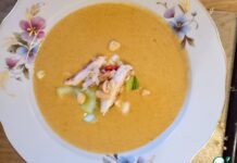 Морковный суп с фенхелем и крабом