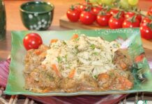 Поджарка с подливкой и лапшой