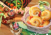 Сладкие пасхальные крученки с изюмом