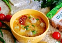 Кулеш с купатами и вялеными томатами