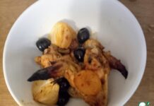 Курица, запеченная с хариссой и курагой