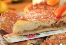 Мягкое яблочное пирожное с помадкой