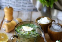 Окрошка с редькой и минеральной водой