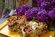 Пирог из лаваша с ветчиной и колбасками