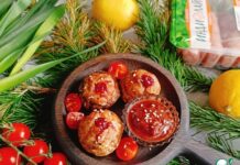 Шампиньоны с купатами и клюквой