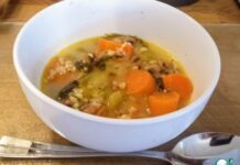 Суп с морковью, сельдереем и фасолью