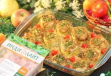 Аппетитная закуска из кабачков и индейки