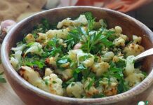 Цветная капуста с петрушкой и чесноком