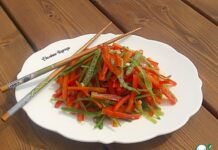 Китайский салат с молодым зеленым горошком