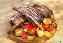 Ребра говяжьи с овощами