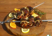 Шашлык из скумбрии с апельсином