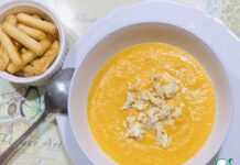 Суп-пюре с бататом и куриной грудкой