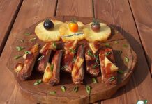 Свиные ребрышки с ананасом