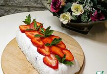 Творожный десерт с клубникой