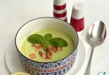 Холодный суп из цуккини и горошка