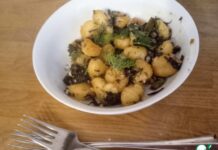 Обуглившиеся ньюокки, брокколи и горгонзола