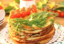 Пузырчатые лепешки с мясной начинкой