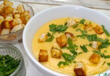 Суп-пюре из кабачков с сыром