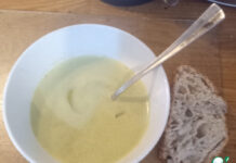 Суп из зелёного горошка и шпината