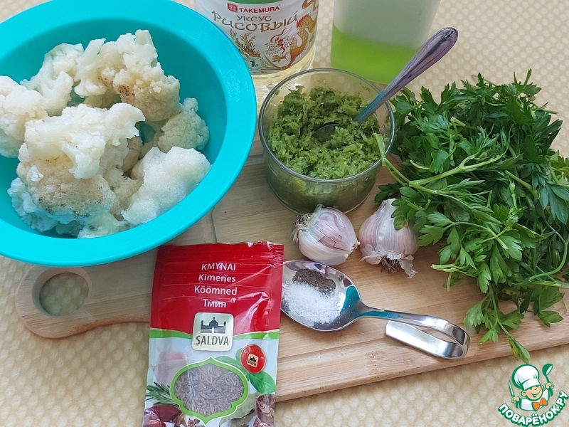 Цветная капуста с петрушкой и чесноком