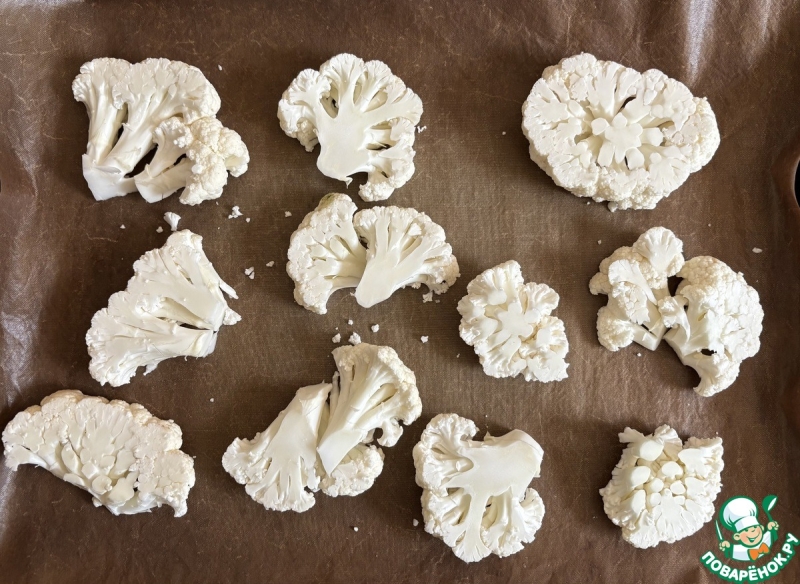 Цветная капуста, запечённая под моцареллой