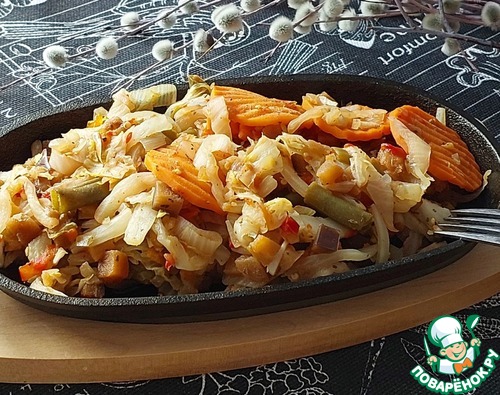 Гарнир "Рататуй" с пекинской капустой