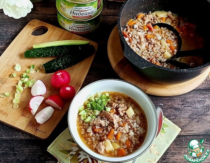 Гречневый суп с тушёнкой "Походный"