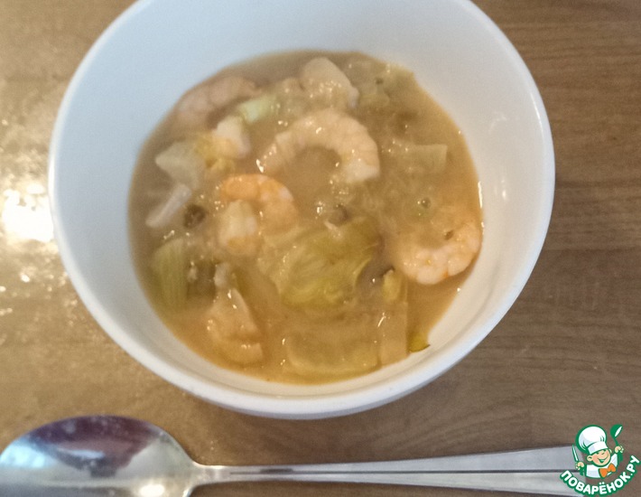 Креветки в ревенево-кокосовом самболе