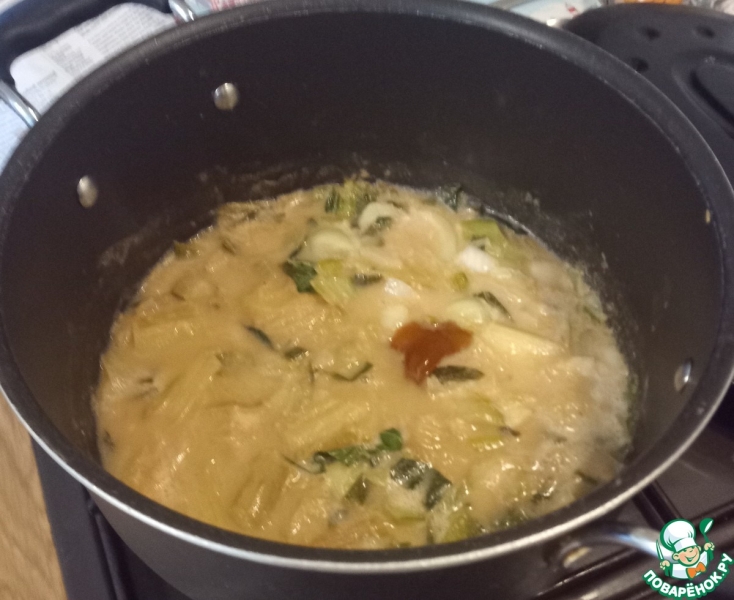 Креветки в ревенево-кокосовом самболе