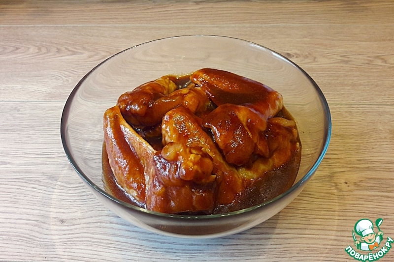 Крылышки, маринованные в остром кетчупе