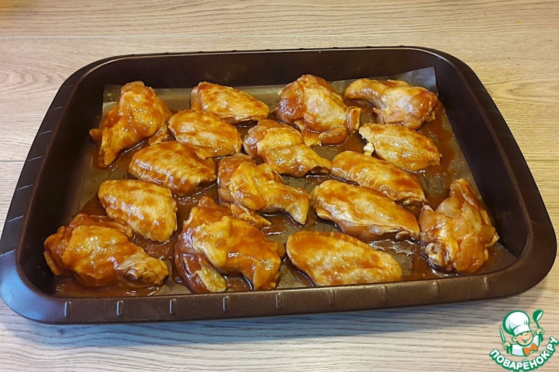 Крылышки, маринованные в остром кетчупе