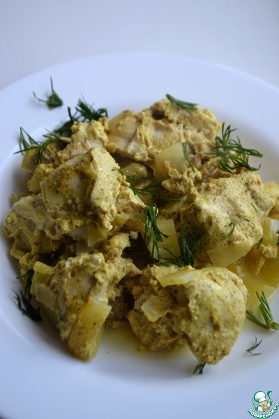 Куриное филе в соусе карри
