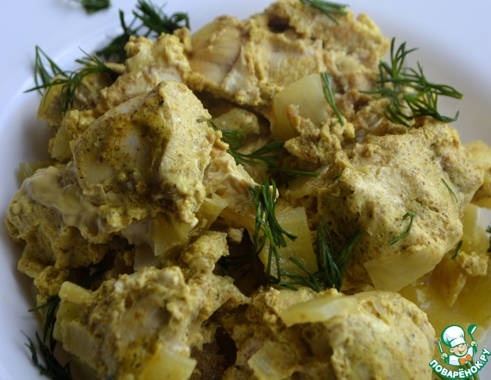 Куриное филе в соусе карри