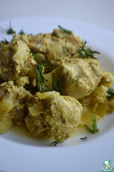 Куриное филе в соусе карри