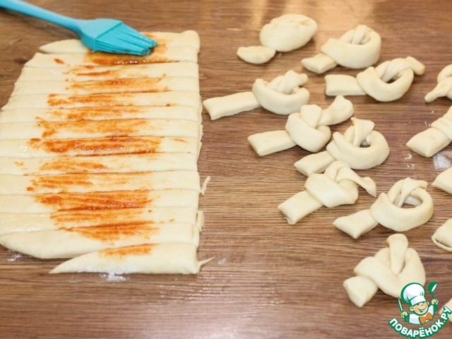 Морские узелки с чесночным маслом