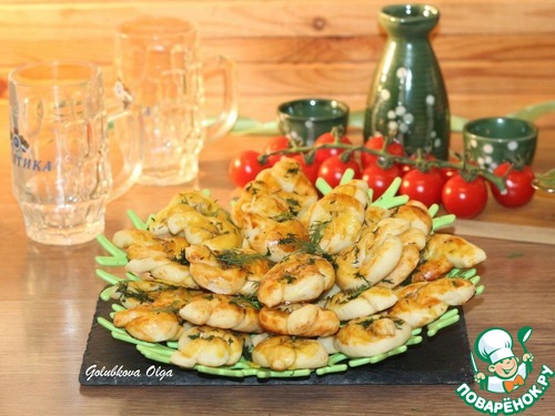 Морские узелки с чесночным маслом