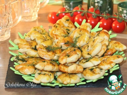 Морские узелки с чесночным маслом