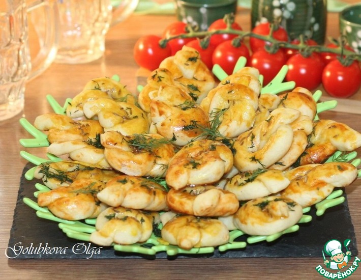 Морские узелки с чесночным маслом