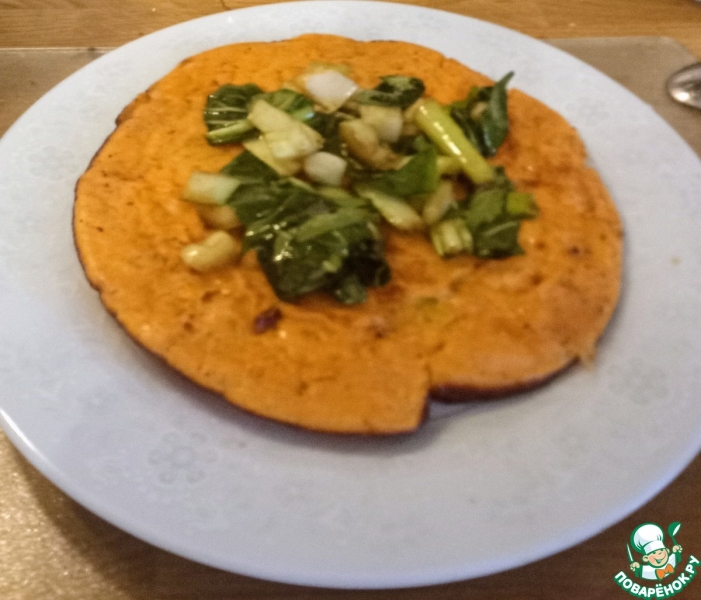 Окономияки с кимчи и чеддером