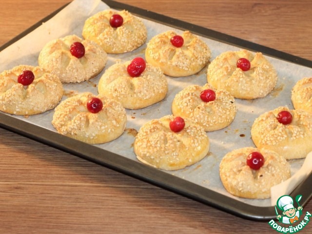 Печенье со вкусом ванили и жаренного кунжута