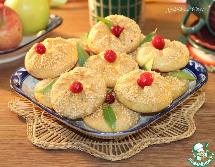 Печенье со вкусом ванили и жаренного кунжута