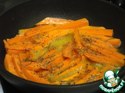 Пилав из перловки с глазированной морковью