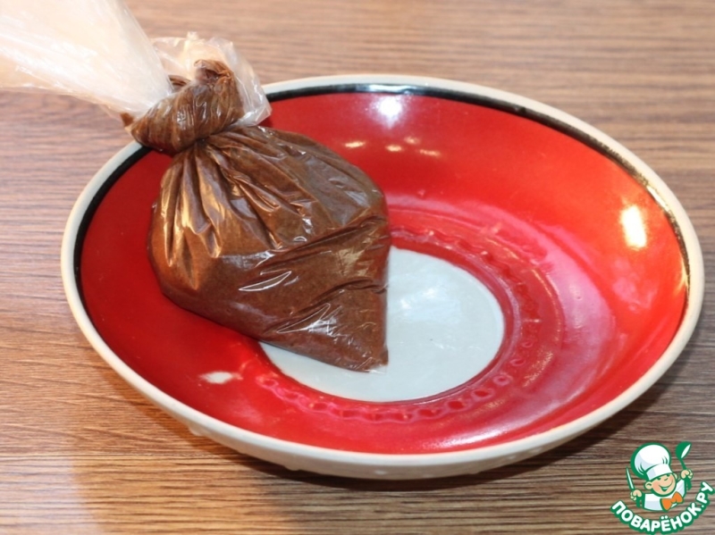 Полосатое пирожное с вареной сгущенкой